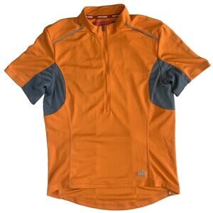Novara Cycling Jersey Mens Size M 1/2 Zip Short Sleeve Orange Bike Jersey Shirt